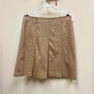 BNWT 🌸 Lilly Pulitzer Sophia Pleated Wool Skirt in Chocolate Brown Pepper Tweed
